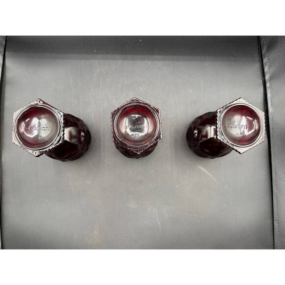 Vintage Avon Ruby Red 1876 Cape Cod 3 Wine Goblets w/Matching Decanter - Picture 5 of 8